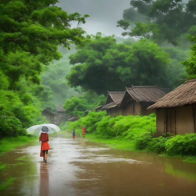 Saison des pluies au village avec sweet home