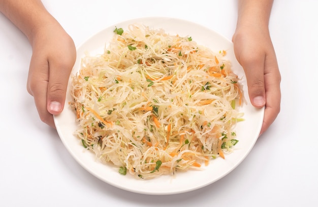 Salade d&#39;argent sur blanc