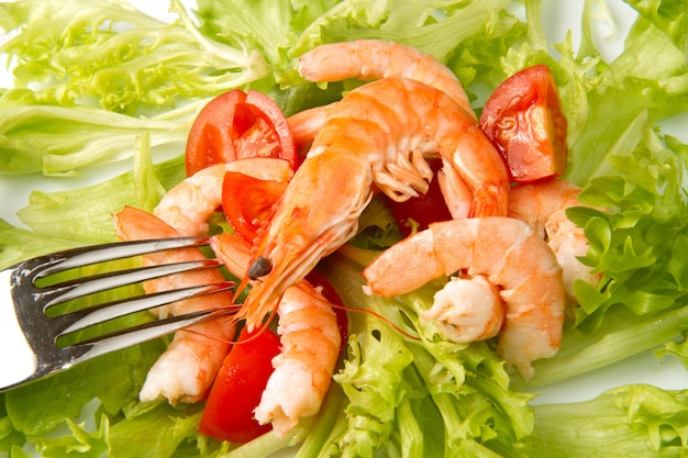 salade aux crevettes fraîches