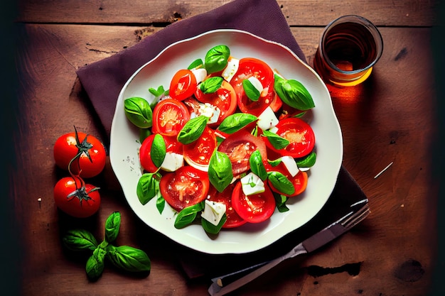 Salade aux tomates fraîches