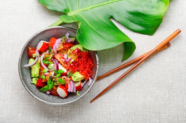 Salade d'avocat et fruits de mer