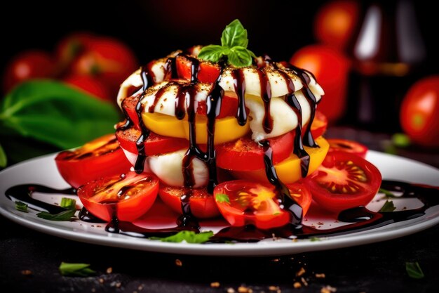 Salade caprese au fromage mozzarella ai génératif