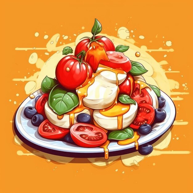 Salade Caprese dans un style artistique