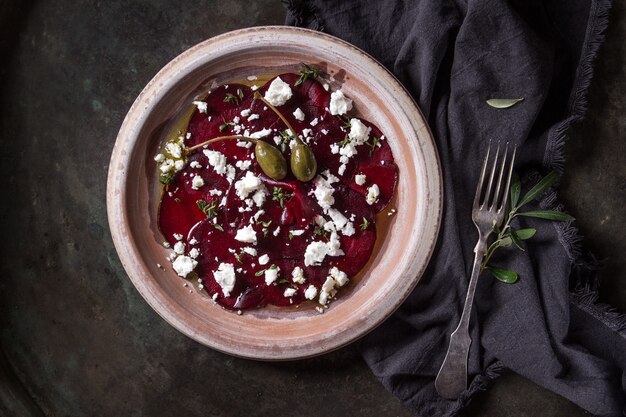 Salade de carpaccio de betteraves