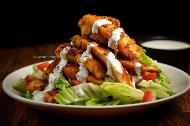 Salade de César au poulet croustillant