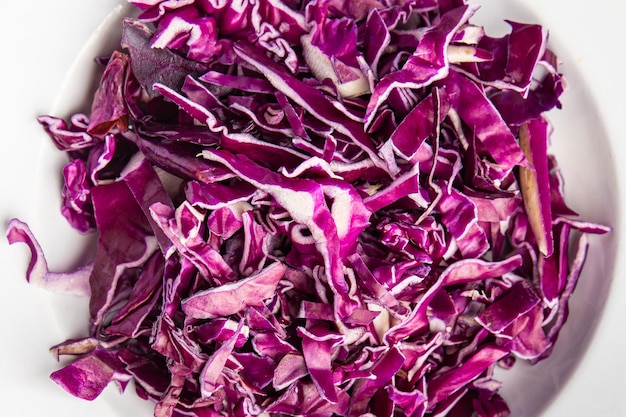 salade de chou violet repas de légumes collation alimentaire copie espace arrière-plan alimentaire rustique vue de dessus