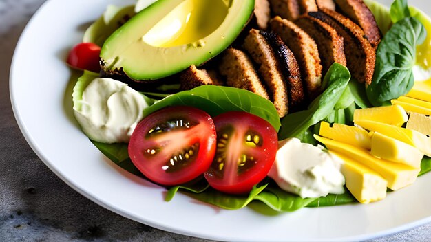 Salade Cobb sur une assiette