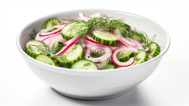 salade de concombre avec oignons rouges et dill