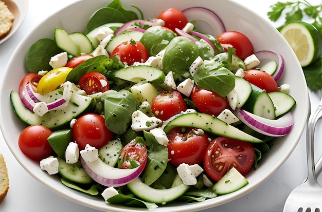 Salade de concombre et de tomate méditerranéenne