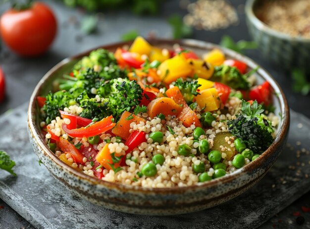 Salade de couscous BVegan avec des légumes