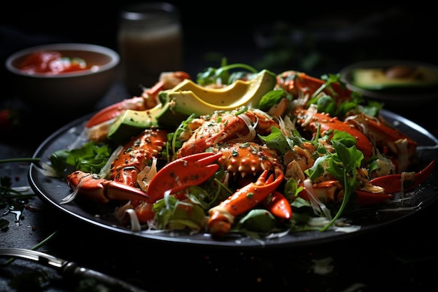 Salade de crabe et d'avocat