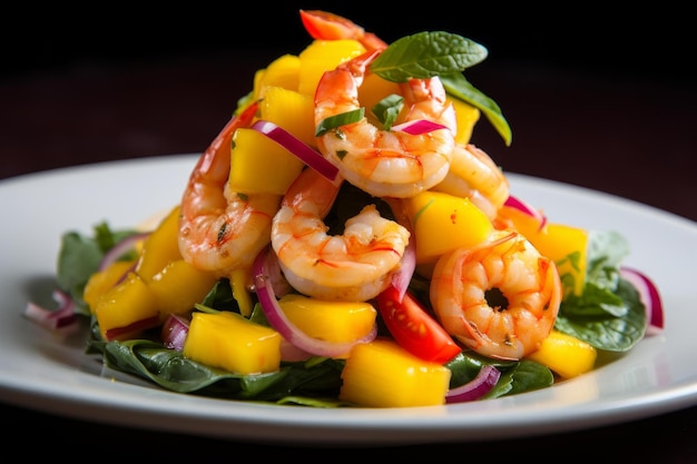 Salade de crevettes à la mangue Générer Ai