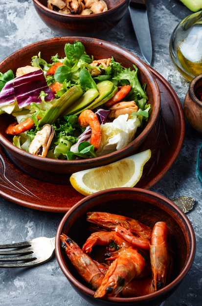 Salade de crevettes saine