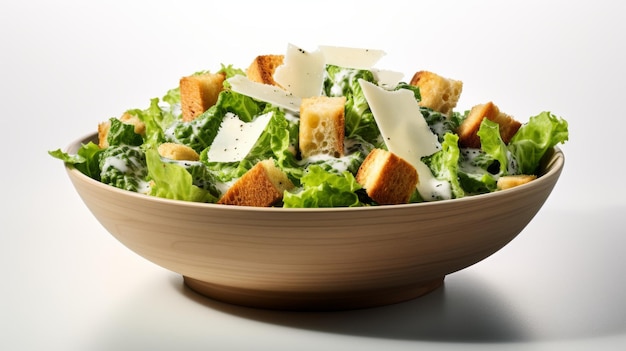Salade Crisp Romaine César sur fond blanc