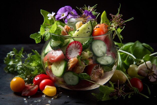 Une salade du jardin fraîche et croquante