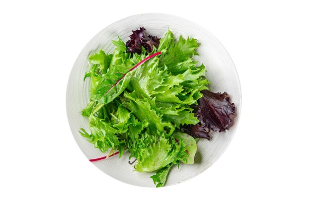 Salade à feuilles vertes mélange de salade repas frais nourriture collation sur la table copie de l'espace nourriture arrière-plan rustique vue supérieure régime céto ou paléo végétarien nourriture végétalienne