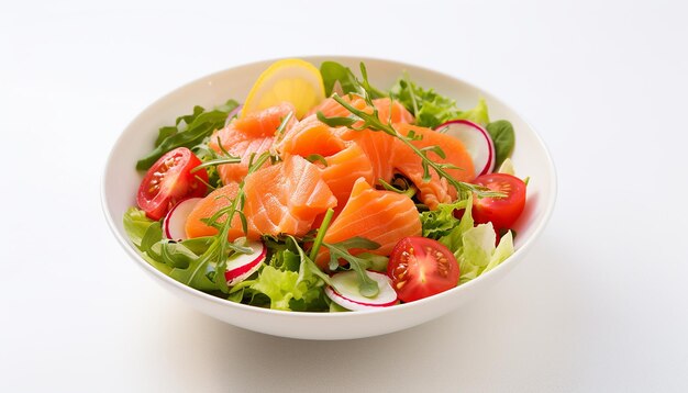 Salade fraîche au poisson rouge Couleurs naturelles fond lumineux minimaliste shutterstock photographie r