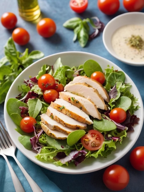 Salade fraîche et légumes mélangés