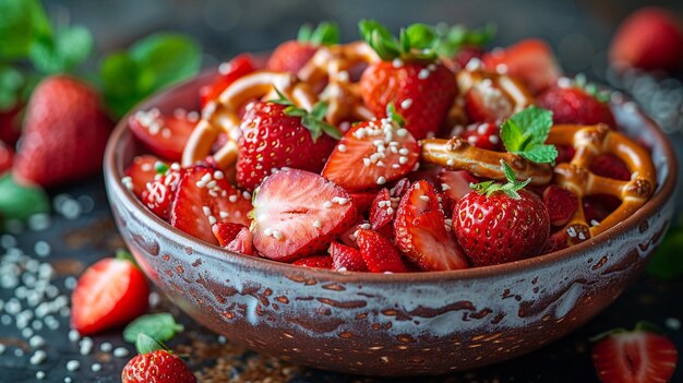 Photo salade à la fraise sur la table