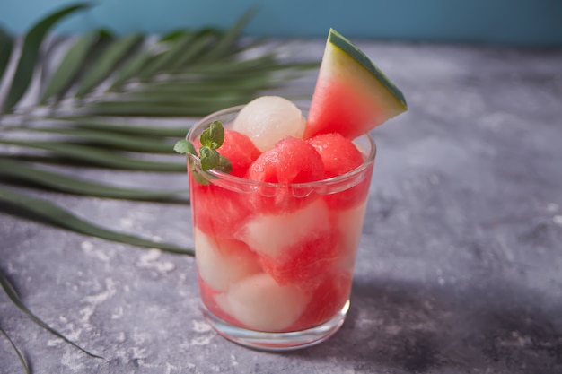 Salade de fruits au melon et à la pastèque