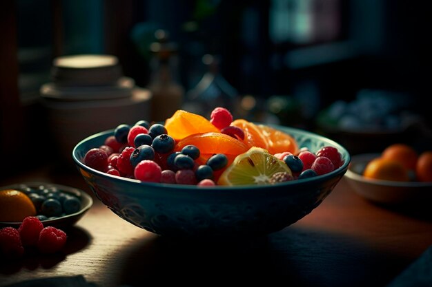 Salade de fruits et de baies IA générative