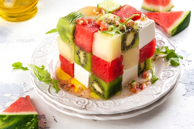 Salade de fruits en cube