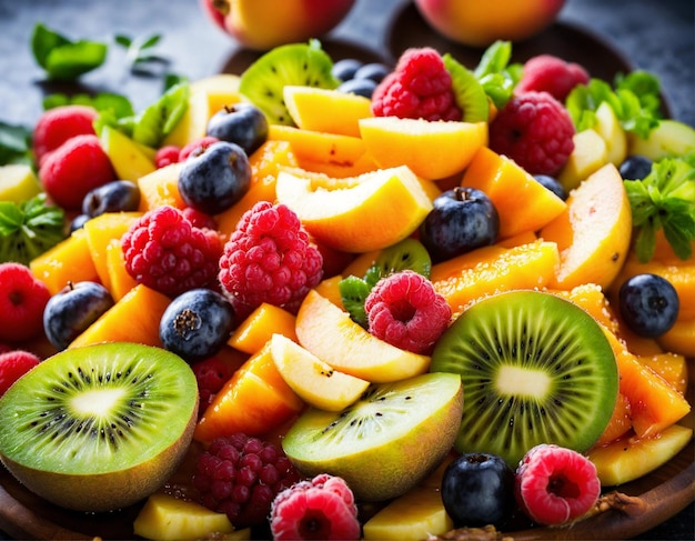 Photo salade de fruits avec du kiwi