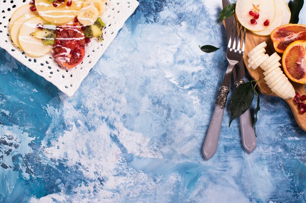 Salade de fruits d&#39;été, vue de dessus