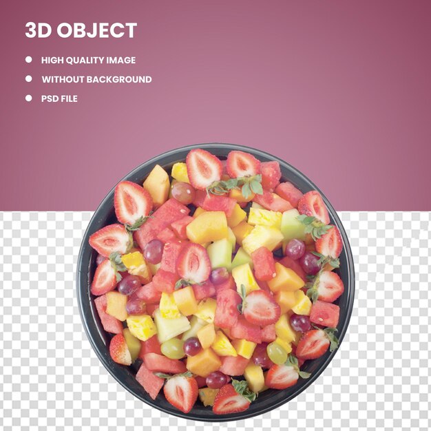 Photo salade de fruits mélangée en 3d avec une garniture de fraises