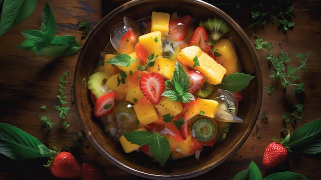 Une salade de fruits tropicaux rafraîchissante Une explosion de saveurs et de couleurs