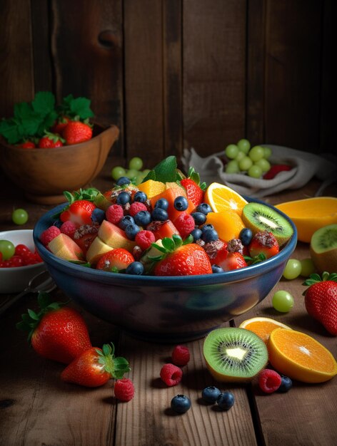 Salade de fruits vibrante avec un mélange de saison