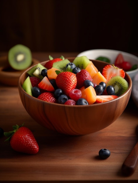 Salade de fruits vibrante avec un mélange de saison