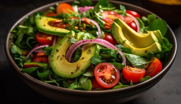 Salade gastronomique fraîche repas apéritif végétarien sain généré par l'IA