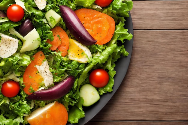 Salade grecque aux légumes frais art génératif par AI