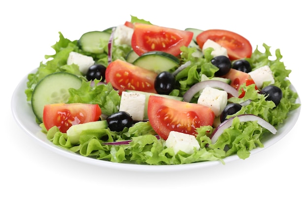 Salade Grecque Aux Tomates Fromage Feta Et Olives Dans Un Bol