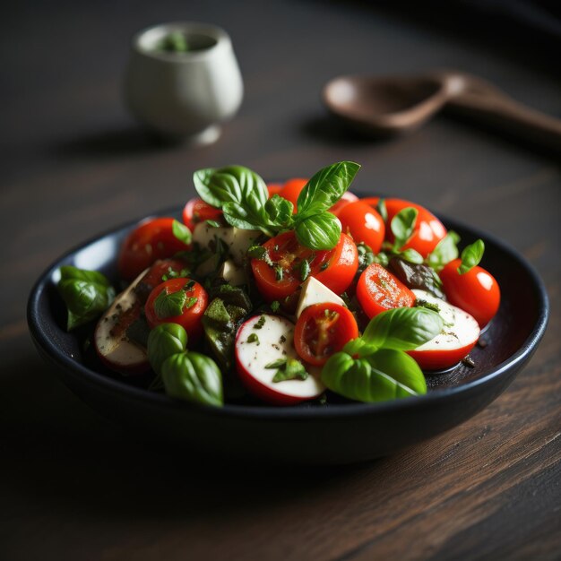 une salade grecque saine sur une assiette dans un restaurant