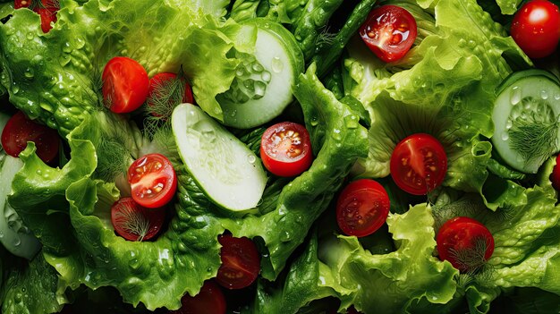 Salade de laitue de fond de légumes