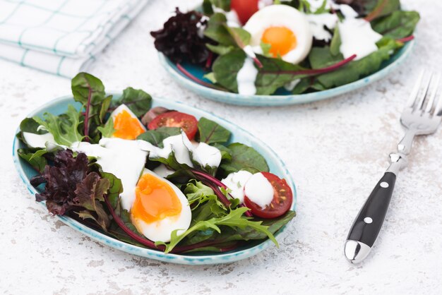 salade de légumes aux œufs