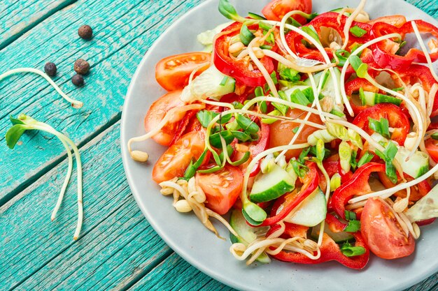 Salade de légumes aux pousses