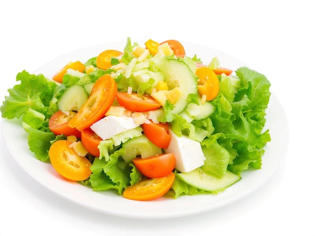 Photo une salade de légumes dans une assiette.