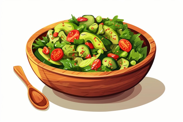 Photo salade de légumes frais dans un bol en céramique nourriture fraîche et saine nutrition végétarienne illustra