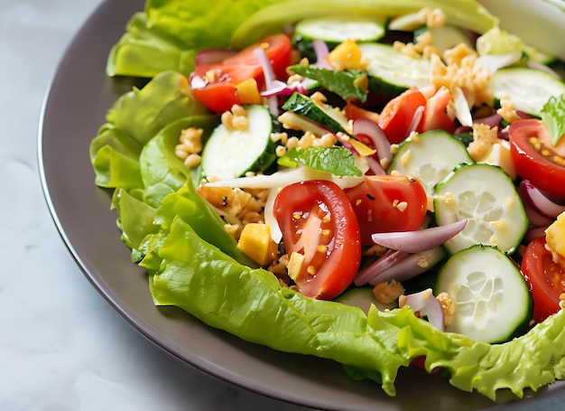 Salade de légumes petit déjeuner sain nutrition adéquate nourriture saine