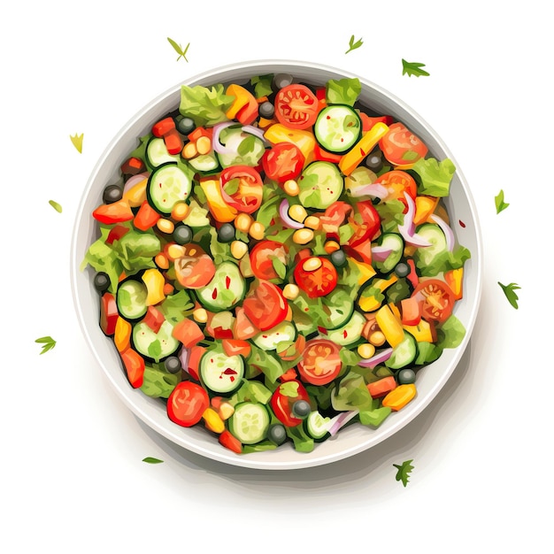 Salade de légumes Salade de légumes style minimaliste coloré image ai de haute qualité réaliste générée