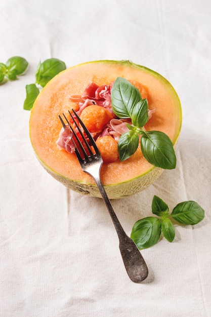 Salade de melon et jambon