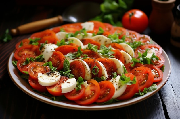 Photo salade à la mozzarella de tomate