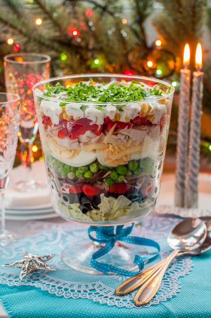 Salade de Noël en couches