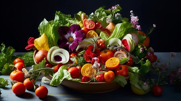 Salade nutritive et colorée