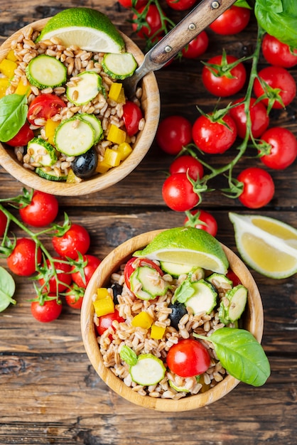 Salade d'orge perlé végétal