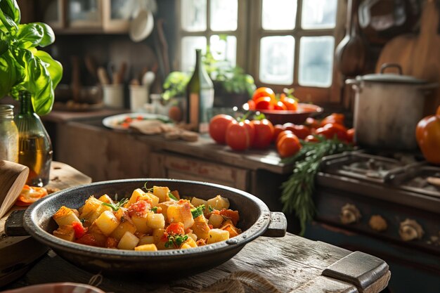 Salade de panzanelle rustique