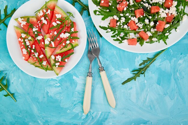 Salade de pastèque d'été fraîche